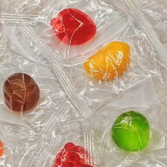 Bonbons en caoutchouc enveloppés individuellement pour les fêtes