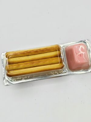 Chips à trempette à la fraise avec de la purée de fraises véritable et des friandises pour boîtes à lunch pour enfants enrichies en calcium et sans OGM