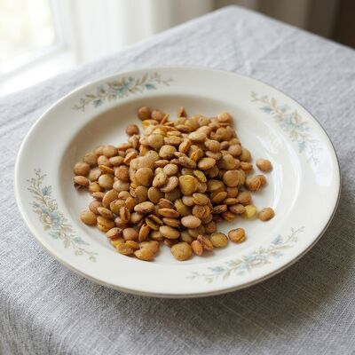 Des collations d'édamame enduit de buffles avec une saveur de buffle audacieux, de l'édamame à coque croustillante et un apport élevé en protéines végétales