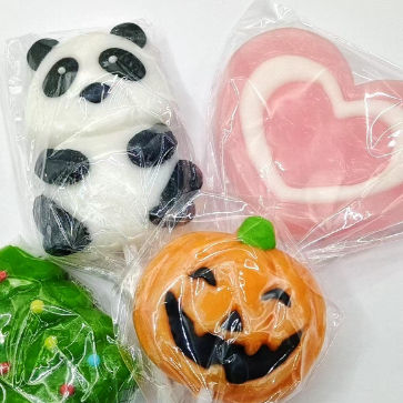 Sucettes amusantes en forme pour enfants, emballées individuellement, cadeaux de fête